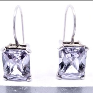 Sterling silver Elegant Silver and Purple Gemstone Earrings